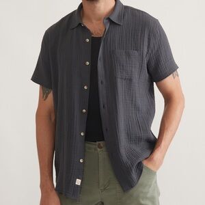 🆕 Marine Layer Crinkle Double Cloth Textured Ripple Stretch Button Up Shirt NWT